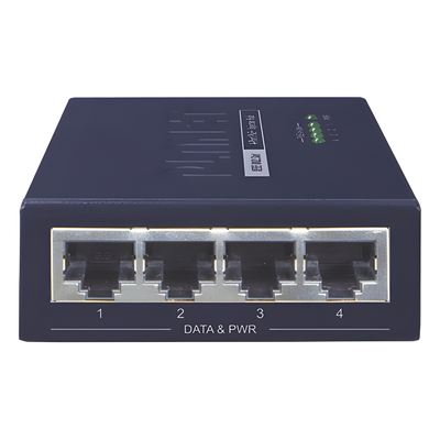 Inyector PoE / 4 Puertos Gigabit / 802.3af/at / 30 W por Puerto / 52 V CC / 0 a 50 °C / 26x70x97 mm