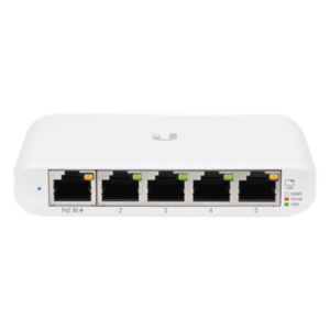 Switch Administrable Compacto / 5 Puertos Gigabit RJ45 / PoE 802.3af/at Entrada / USB-C o PoE / 4.22 x 2.76 x 0.83 pulgadas