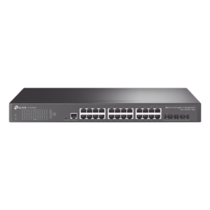 Switch Administrable L2+/L3 / 24 Puertos Gigabit / 4 Puertos SFP+ 10G / 128 Gbps / Sin Ventilador / Omada SDN