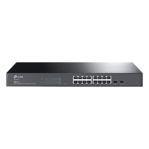 Switch Administrable / 16 Puertos Gigabit RJ45 / 2 Puertos SFP 1G / Rendimiento 36 Gbps / Sin Ventilador / Gestión Centralizada OMADA
