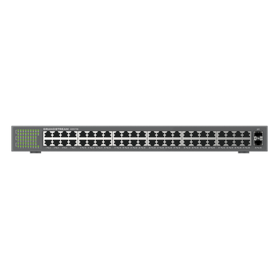 Switch No Administrable / 48 Puertos Gigabit / 100 Gbps / 2 SFP / Montaje Rack / 9KB Jumbo Frame