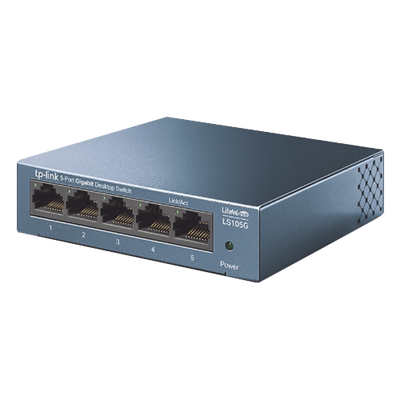 Switch de Escritorio / 5 Puertos Gigabit / 10/100/1000 Mbps / Carcasa Metálica / Auto-MDI/MDIX / Green Ethernet