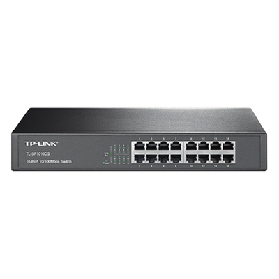 Switch / 16 Puertos / 10/100 Mbps / Escritorio y Rack / 13 Pulgadas / Sin Ventilador