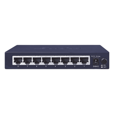 Switch de Escritorio / 8 Puertos Gigabit 10/100/1000 Mbps / Switch Fabric 16 Gbps / Auto MDI/MDIX / Carcasa Metálica