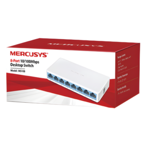 Switch de Escritorio / 8 Puertos 10/100 Mbps / Capacidad de Conmutación 1.6 Gbps / Sin Ventilador / Plug and Play