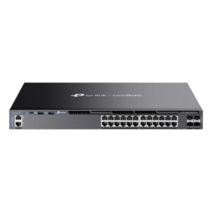 Switch L3 SDN Administrable / 24 Puertos Gigabit / 4 Puertos SFP+ 10G / 128 Gbps / Ruteo Dinámico RIP/OSPF/VRRP / Fuente Redundante / 17.3 x 14.96 x 1.73 in