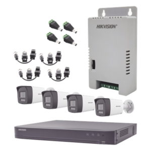 Kit de Videovigilancia TurboHD / DVR 4 Canales 4K / 4 Cámaras Bala 3K / Audio Bidireccional / Dual Light 30 m (98.4 ft) / IP67 / Fuente 12VDC