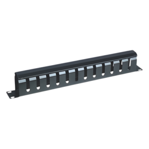 Organizador de Cables Horizontal / 1U para Rack 19" / Capacidad 60 Cables Cat5 o 50 Cat6 / Cubierta Metálica / Ventilación 50%