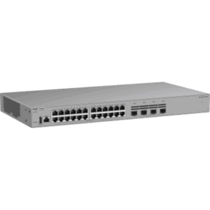 Switch Ethernet de Acceso 1000 Mbps / 24 Puertos RJ45 10/100/1000BASE-T / 4 Puertos SFP+ 1GE/2.5GE/10GE / Capacidad 128 Gbps / Enrutamiento Layer 3 / VSU / Diseño Sin Ventilador / 1 RU / Línea Cybrey