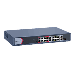 Switch PoE+ Monitoreable / 16 Puertos 10/100 Mbps PoE+ / 2 Puertos Gigabit Uplink / 1 Puerto SFP / Alcance Extendido 300 m (984 pies) / 130 W