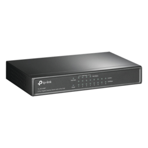Switch PoE+ no administrable / 8 puertos Gigabit / 4 puertos PoE+ 802.3af/at / 55W total / Sin ventilador / Escritorio