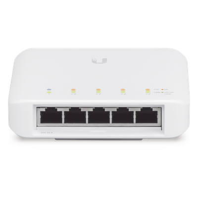 Switch PoE semi-exterior / 5 puertos Gigabit / 1 entrada 802.3bt + 4 salidas 802.3af / IP55 / 46W / Montaje pared o poste