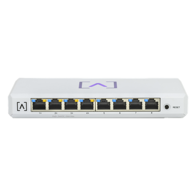 Switch Administrable / 8 Puertos Gigabit / 4 Puertos PoE+ 30W / Presupuesto PoE 60W / Gestión en Nube Gratuita