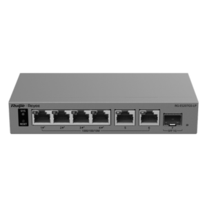 Switch Gigabit Smart Cloud / 7 Puertos / 4 PoE+ 40 W / 1 SFP Uplink / Capa 2 / Protección 6 kV / Fanless