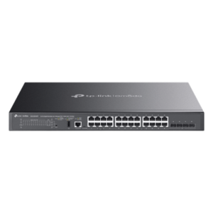 Switch Administrable L3 SDN / 24 Puertos PoE Gigabit / 4 SFP+ 10G / Presupuesto PoE 720W / Ruteo RIP VRRP / Fuente Redundante / 128 Gbps
