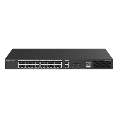 Switch PoE+ Smart / 24 Puertos Gigabit / 370W / 2 SFP 1Gb / 56 Gbps / 41.66 Mpps