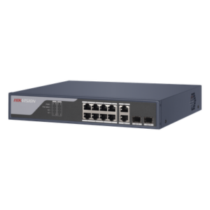Switch PoE+ / Administrable / Uso en Rack / 8 Puertos 10/100 PoE+ /  2 Puertos 1000 Mbps Uplink  / 2 Puertos SFP / Configuración Nube desde Hik-PartnerPro / Modo Extendido hasta 300 Metros / 125 W