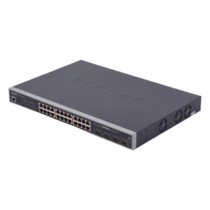 Switch Administrable L2+ de 24 puertos 10/100/1000T PoE+ con 4 puertos combo TP/SFP Gigabit