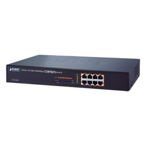 Switch no administrable de 8 Puertos 10/100/1000 Mbps con High PoE 802.3at, 240W potencia total