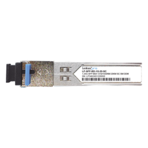 Transceptor Óptico SFP Bidireccional / 1.25 Gbps / Monomodo 1310/1550 nm / Alcance 20 km (12.4 mi) / Conector SC/UPC Simplex / DDM / 2 Piezas