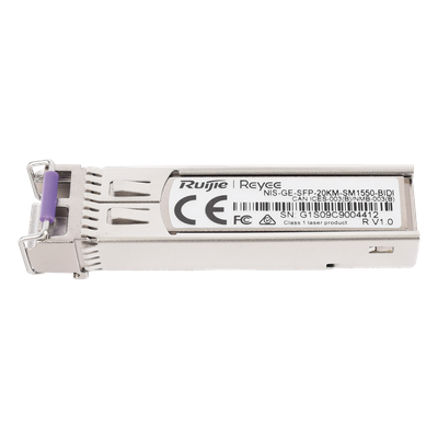 Transceptor SFP Industrial / 1 Gigabit / BIDI Monomodo / 20 km (65,616 ft) / TX 1550 nm / RX 1310 nm / -40 a 85 °C / LC