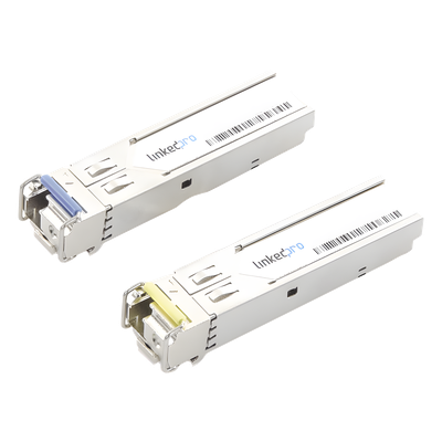 Transceptores Ópticos Industriales Bidireccionales SFP+ / Monomodo 1270 & 1330 nm / 10 Gbps / LC/UPC Simplex / DDM / 60 km / 196.85 ft / 2 Piezas