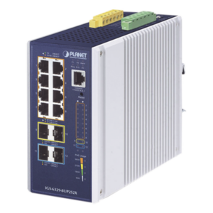 Switch Industrial Administrable Capa 3 / 8 Puertos PoE Gigabit 802.3bt / 2 Puertos SFP 1G/2.5G / 2 Puertos SFP 10G / IP30 / -40 a 75°C / 0.25 x 0.44 x 0.50 ft