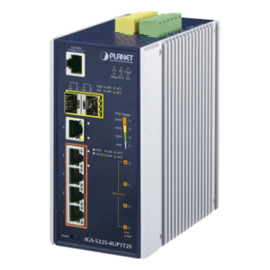 Switch Industrial Administrable / 4 Puertos Gigabit Ultra PoE 60W / 2 Puertos SFP / Rango -40°C a 75°C / IP30 / Riel DIN o Pared