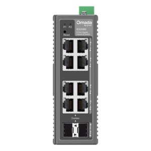Switch Industrial Easy Managed / 8 Puertos Gigabit / 2× Combo RJ45/SFP / 16 Gbps / -40°C a 75°C (-40°F a 167°F) / Protección 6kV / IP40 / Montaje DIN Rail