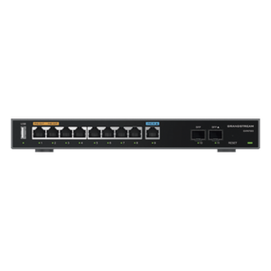 Router Gigabit VPN / Balanceador de cargas / 60,000 sesiones NAT / 9 puertos RJ45 Gigabit + 2 puertos SFP / PoE entrada y salida / Compatible con GWN Cloud