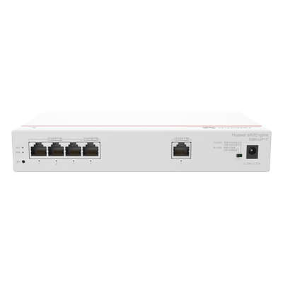 Router Multi-Servicio / 1 Puerto GE WAN / 4 Puertos GE LAN PoE+ / 802.3af/at 50 W / Switching 8 Gbps / Controlador 32 APs / 150 Clientes / Gestión Nube Gratuita