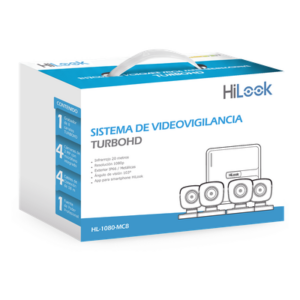 Kit TurboHD / DVR 8 Canales / 1080p / H.265+ / 4 Cámaras Bala 2 MP / Lente 2.8 mm / Cables 18 m (59.1 ft)