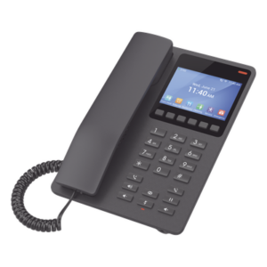 Teléfono IP Hotelero / Pantalla LCD Color / 2 Líneas SIP / Wi-Fi 6 Doble Banda / Codec Opus / USB-C Carga Rápida