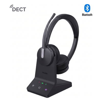 Auricular Inalámbrico Empresarial / DECT y Bluetooth 5.2 Simultáneos / 32 Horas de Conversación / Cancelación Activa de Ruido / Triple Conexión / Acoustic Shield 2.0