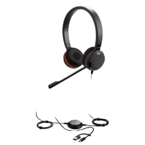Auricular Profesional UC / Cancelación de Ruido / USB-C/A y Jack 3.5 mm / Micrófono con Supresión de Ruido / Controlador en Cable con LED