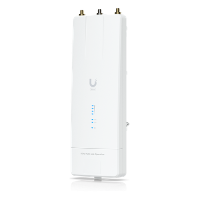 Radio Enlace Wi-Fi 7 / 5 GHz / Rendimiento 5 Gbps / Alcance 100 km (328 kft) / MLO hasta 20 km (65.6 kft) / PoE 10GbE / Análisis Espectral
