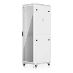 Gabinete Rack de Piso / 42U / 600 x 800 mm (31.5 in) / 800 kg (1763.7 lb) / Puerta de Vidrio Templado / Ventiladores Integrados / Ruedas con Bloqueo