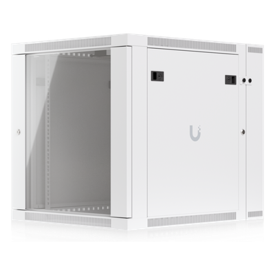 Gabinete Rack de Pared / 12U / 600 x 703 mm (23.6 x 27.7") / Puerta Frontal Vidrio Templado / Puerta Trasera Abatible / Paneles Laterales con Llave