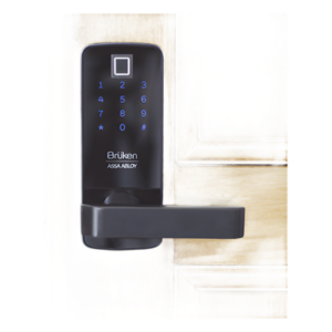 Cerradura Electrónica con Manija / Biométrico / Tarjeta / Contraseña / 99 Usuarios / 6 V DC / Madera