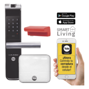Kit Cerradura Electrónica Inteligente / Biometría y Código PIN / Control Remoto por Smartphone / Wi-Fi / 200 Usuarios / Puertas 35-90 mm