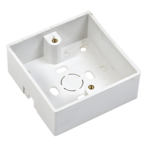 Caja de Montaje para Botón de Salida / 86 x 86 mm / Profundidad 25 mm / Plástico ABS / 0.05 kg