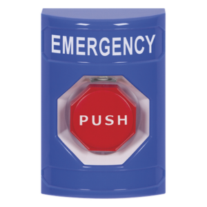 Botón de Emergencia / Texto en Español / Momentáneo / Anti-activación Accidental / Policarbonato Resistente / UL cUL ADA