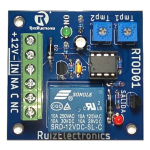 Tarjeta Temporizadora / Retardo 0-60 s / Duración 0-60 s / Alimentación 12VDC / Salida Relevador NA-NC-C / Indicadores LED