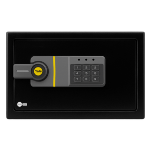 Caja Fuerte Electrónica / Código Programable 3-8 Dígitos / Bloqueo Automático 5 Min / Acero Reforzado 2 Bulones / Alimentación 4 Pilas AA / Indicadores LED