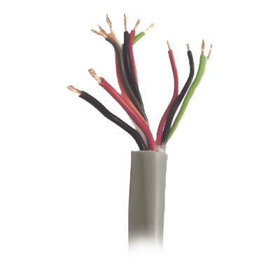 Bobina de Cable / 500 m (1640 pies) / 12 Conductores / 5 Pares Calibre 22 + 1 Par Calibre 18 / Gris / Intemperie / Control de Acceso y Alarmas