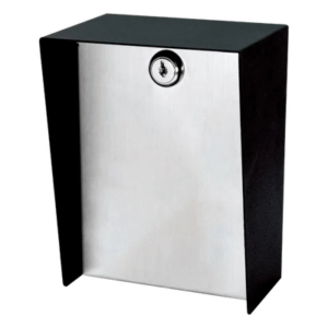 Gabinete para Montaje en Poste / Acero 1.2 mm / Pintura en Polvo / IP65 / Placa Frontal de Acero Inoxidable / 128x170x94 mm