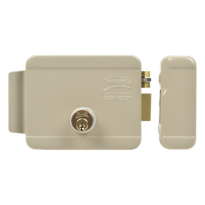 Cerradura Eléctrica / Doble Cerrojo / 12 VCC/VCA / Activación por Pulso 2 s / Exterior Derecha / 129 x 103 x 38 mm