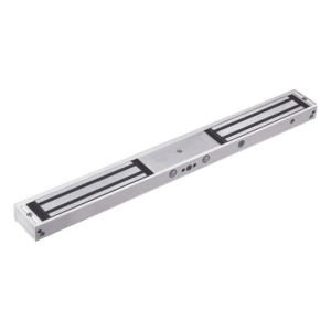 Chapa Magnética Doble / 1200 lbs x 2 (544.3 kg x 2) / 12VCC o 24VCC Seleccionable / LED Estado / -20 ~ 55°C / Puertas Doble Hoja