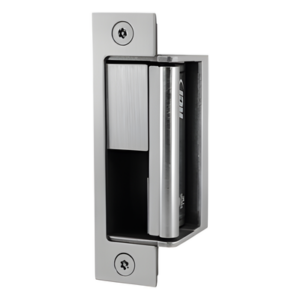Contrachapa Eléctrica Universal / Acero Inoxidable 32D Cepillado / 1,500 lb (680 kg) Fuerza de Sujeción / 12-24 VCC-VCA Seleccionable / Fail Secure / Ajuste Horizontal 3 mm (1/8 in) / 0.19 A a 24 VCC