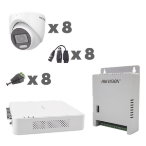 Kit TurboHD / DVR 8 Canales / 1080p / Audio Coaxitron / 8 Cámaras Eyeball / Micrófono Integrado / Luz Dual IR 30 m (98.4 ft) + Blanca 20 m (65.6 ft) / Fuente Seleccionable 12V/13.5V/15V